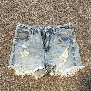 Eunina Blue Jean Shorts with Distressed Details